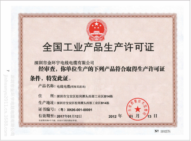 全國工業(yè)產(chǎn)品生產(chǎn)許可證