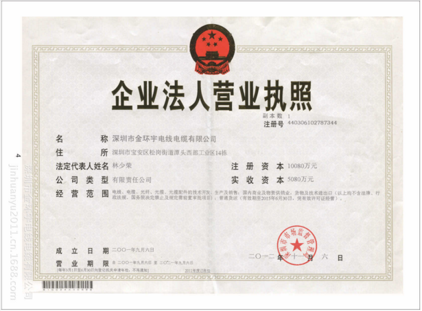 企業(yè)法人營業(yè)執(zhí)照